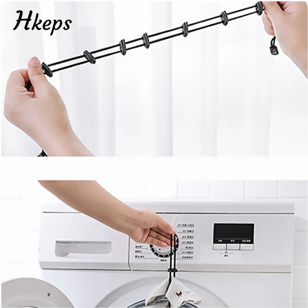 

Adjustable Multi-Function Socks Hanging Rope Useful Clothes Hanger And Washing Basket Net For Wardrobe Storage Home Accessories