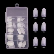 

100pcs/box Matte Fake Nails Short Round Square Nail Tips White Transparent Beige Nail Polish Artificial Nail Accessories