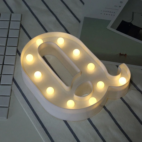 DIY 26 английские буквы светодиодный ночной Светильник Marquee знак Алфавит 3D настенный ночной Светильник домашняя одежда для свадьбы, дня рождения Декор - Цвет: Q