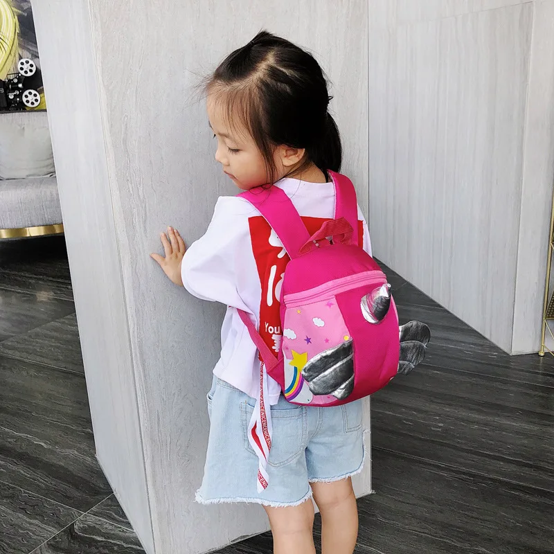 

New Style CHILDREN'S Rucksack Baby Nursery School Bag Cartoon Wing Nylon Anti-Lost Backpack