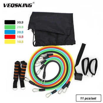 

11Pcs/Set Resistance Bands, Workout Exercise Training Tube Pull Rope, Rubber Expander Elastic Bands For Fitness