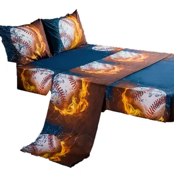 

Fitted Sheets Sets 4 pcs Bedding Sets bed sheets and Pillowcases Bed Sheet Twin Queen King Teenager Print
