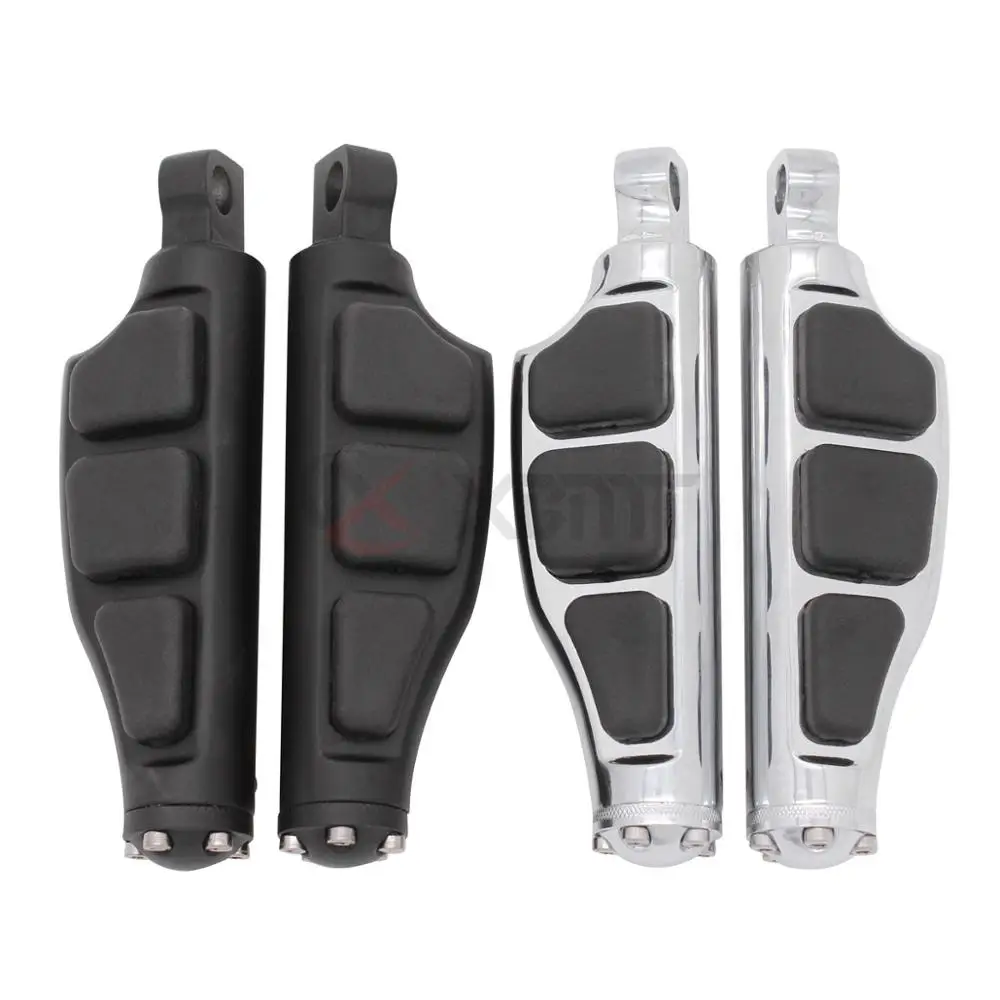 Motorcycle Chrome Black Footrests Foot Pegs Footboards For Harley
