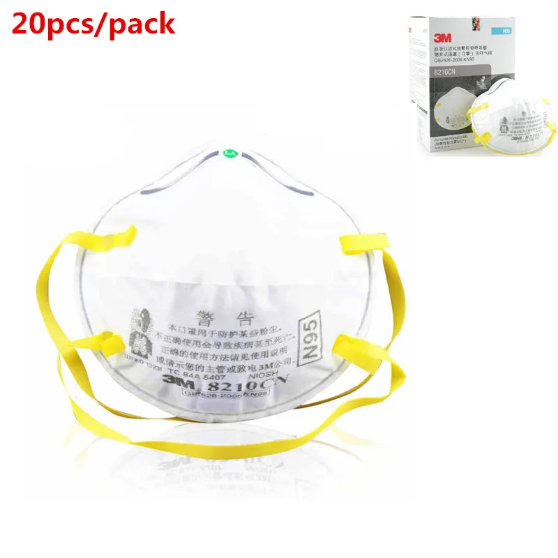 

20pcs 8210CN N95 Dust Face Mask Anti-particles Anti-PM 2.5 Standards Masks Working Respirator Safety Anti-Particulate Masks