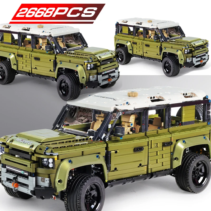 

2668Pcs Racing Car Building Blocks Technic MOC 1:8 LAND ROVER Designer Model Bricks Education Toys for Children
