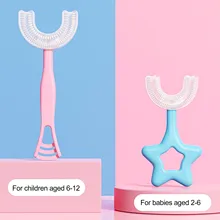 Brosse à dents en forme de U pour enfants, pour un nettoyage en profondeur à 360 °, brosse douce pour les dents des nourrissons, soins buccaux pour bébés L * 5 
