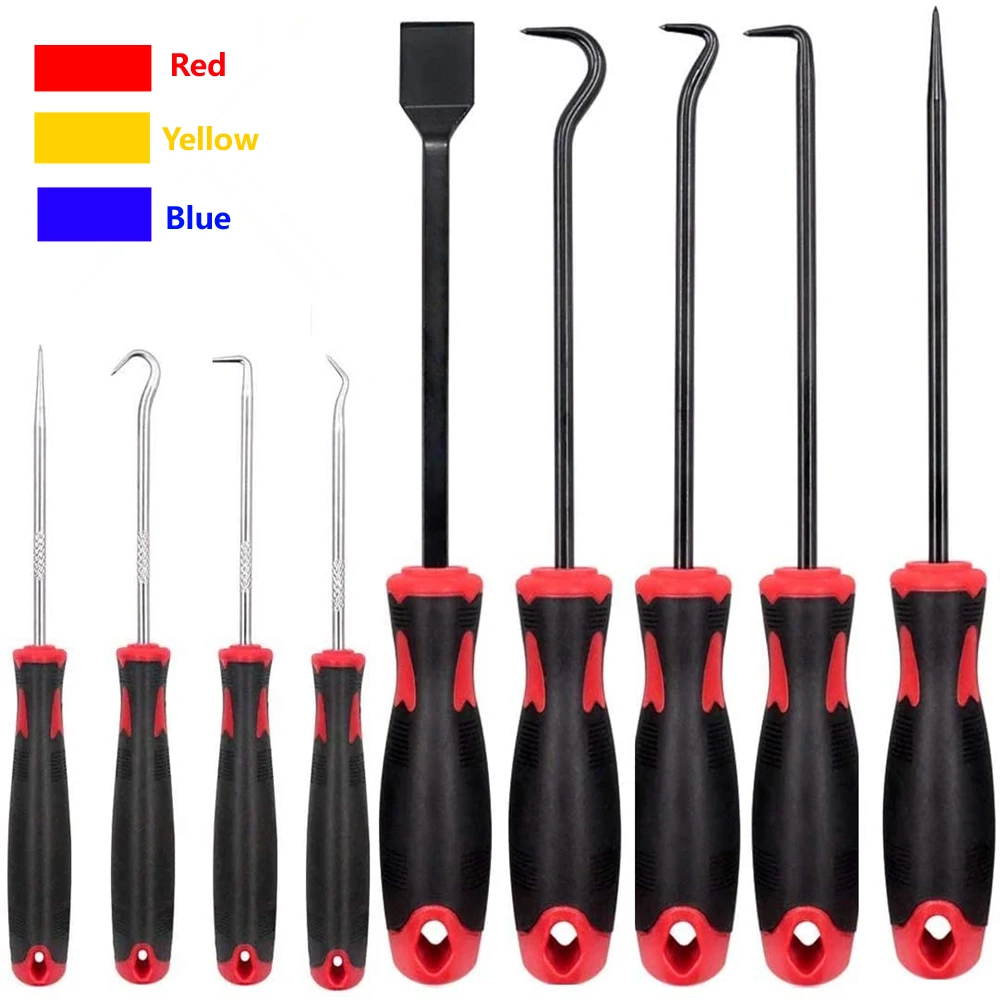 

Universal 9Pcs Scraper Pick Hook Tool Set Car Auto Repair Tool Chrome Vanadium Steel O Ring Gasket Puller Seal Remover Kit