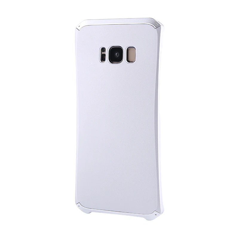 For Samsung s8 case Luxury Element Phone Cases with Designer's Aluminium and PC Case for Samsung s7 s8 plus cover - Цвет: White silver