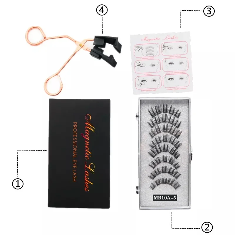 5 Magnetic Eyelashes Curler Set Long 3D Mink Magnetic lashes magnetique Natural Thick False Eyelashes with magnetic tweezers