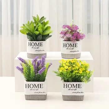 

Simulation Plant Cement Pot Living Room Decoration Flower Pot Desktop Decoration Artificial Plants In Pots Home Decor Indoor