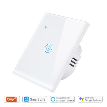 

Smart Switch WiFi RF433 EU Standard Smart Wall Switch Smart Life Tuya Remote Control Work with Alexa and Google Assistant-White
