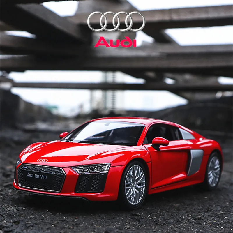 

Модель автомобиля Welly 1:24 2016 Audi R8 V10, игрушечные машинки из сплава, сборные подарки, транспортная игрушка без дистанционного управления