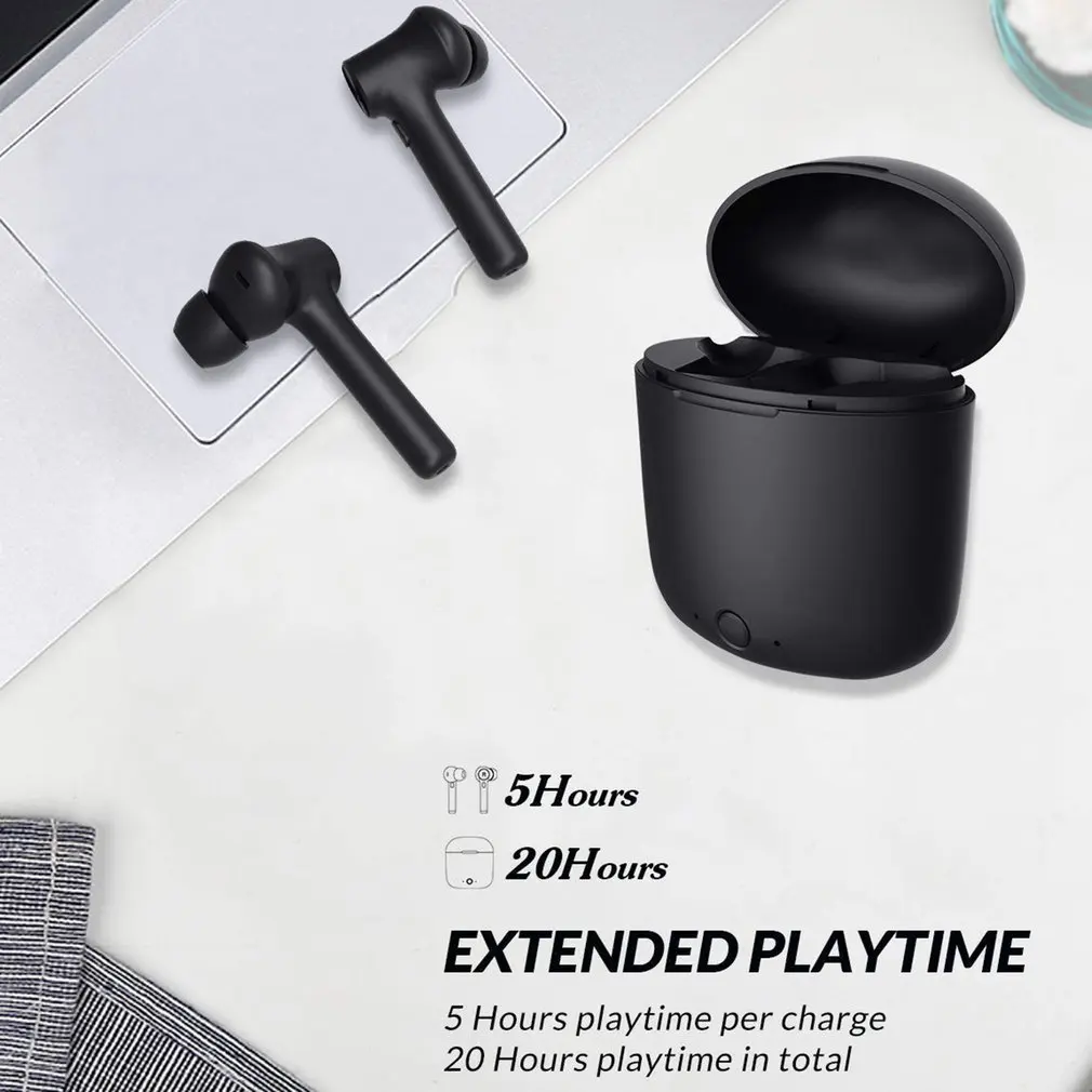 Hi Wireless Stereo Headset Invisible Mini With Charging Bin Listening Song Driving Sports Headphones