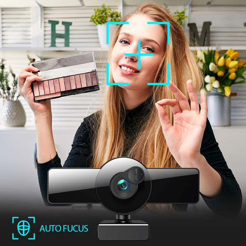 novo hdwebcam usb autofocus câmera de computador hd ampla graus transmissão ao vivo reunião af com capa
