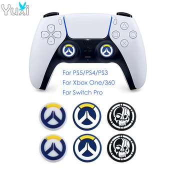 

YuXi 2pcs Silicone Thumb Stick Grip Cap Joystick Cover Thumbstick Case For PS5 PS4 Pro Slim for Xbox 360 One Controller