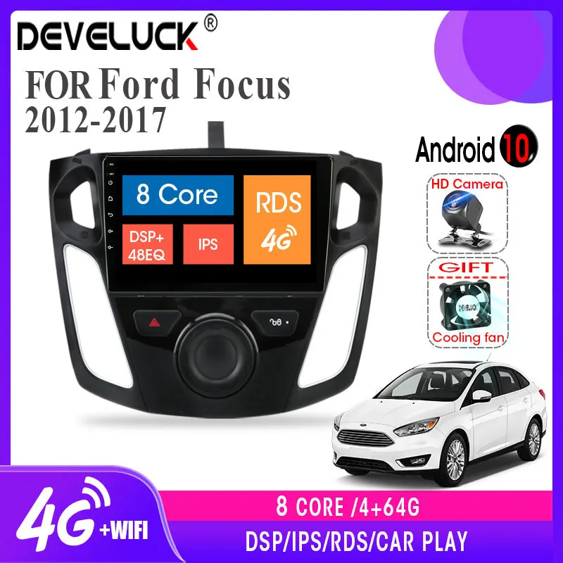 Автомагнитола для Ford Focus 3 Mk3 2DIN 9 дюймов Android 2012 GPS Bluetooth 4 + 64 ГБ|Мультимедиаплеер