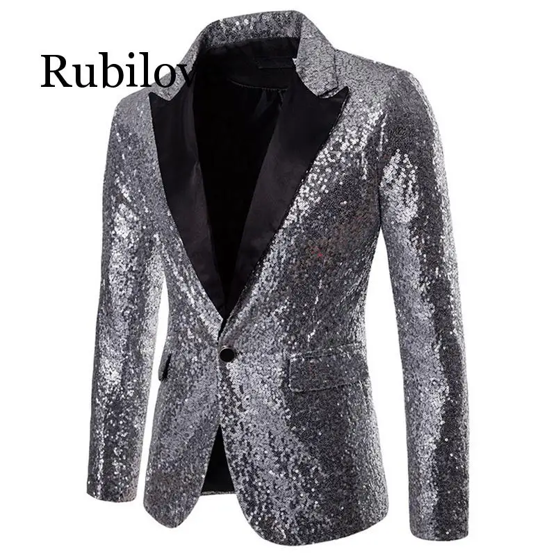 Rubilove Mens Sequins Suit Blazer Jacket Male Slim Club Stage Blazer Formal Wedding 2019 Brand Shiny Glitter Embellished Bl Rubilove Mens Sequins Suit Blazer Jacket Male Slim Club Stage Blazer Formal Wedding 2019 Brand Shiny Glitter Embellished Bl
