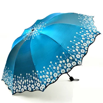 

Beautiful Flower Print Umbrella Women Rain Large Fashion Color Changing Girls Umbrellas uv Ladies Blossom Folding Paraguas SP092