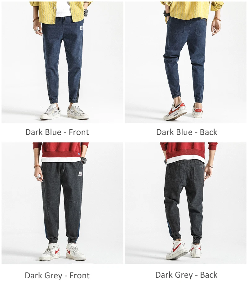 SingleRoad в стиле «хип-хоп» мужские джинсы из денима уличная джоггеры свободного кроя с завязками, штаны и черные брюки Для мужчин модные, по щиколотку Для мужчин брюки