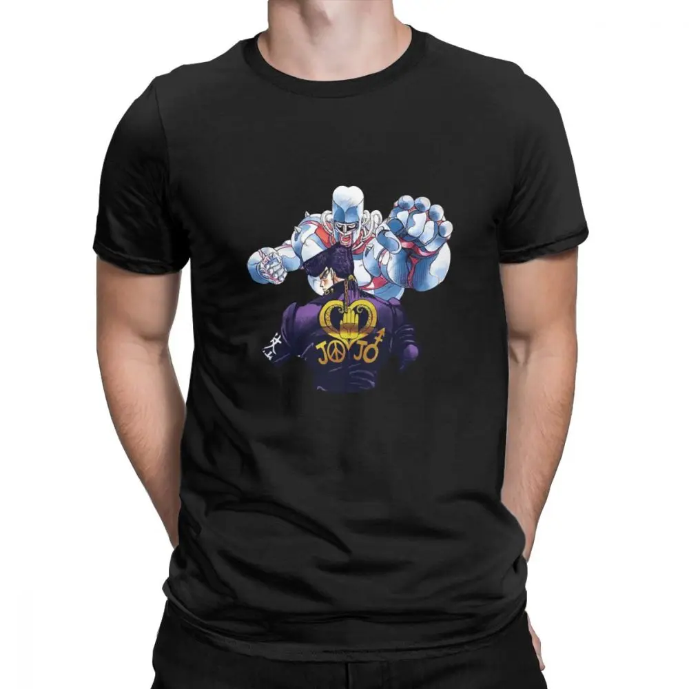 Josuke Higashikata футболка Jojos невероятное приключение Новинка мужские Футболки подарком для друзей и близких хлопковые футболки - Цвет: Черный