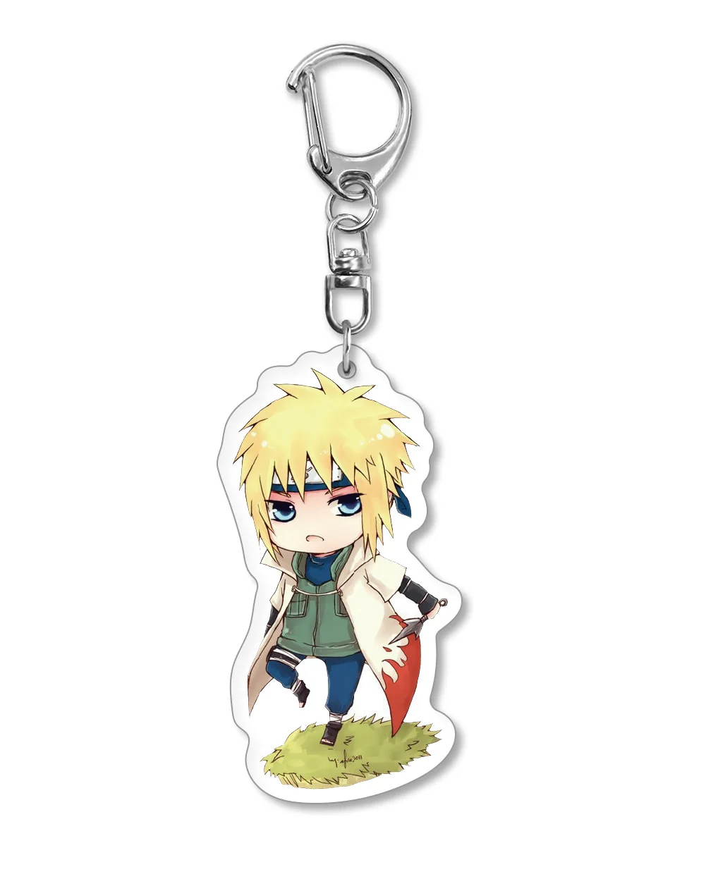 20Pcs/Lot Cartoon Anime Acrylic Keychain Uchiha Sasuke Hatake Kakashi Figure Pendant Keyring Jewelry Wholesale
