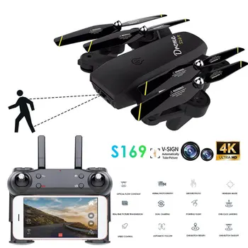 

S169 Drone 4K HD dual Camera Aerial Photography Helicopter Optical Flow Positioning profissional RTF RC Quadcopter Flying Toys