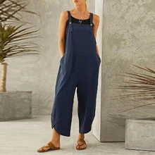 Aliexpress - 2021 Women Jumpsuit Holiday Beach Elegant Solid Party Long Wide Leg Pant Summer Rompers Overalls Pocket Loose One Piece Jumpsuit