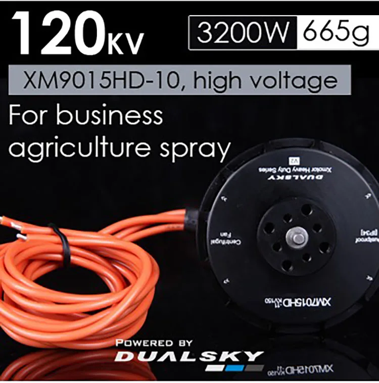 

Dualsky XM9015HD-10 120KV 10-12S Heavy Duty Outrunner Brushless Motor (HV Version) | V3 for FPV Multicopter Agriculture Drones