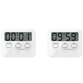 

Kitchen Timer, 2 Pack Digital Countdown Timers with Loud Alarm, Mute Mode, Auto-Off, Magnetic Back, Big Digits for Kitchen, Clas