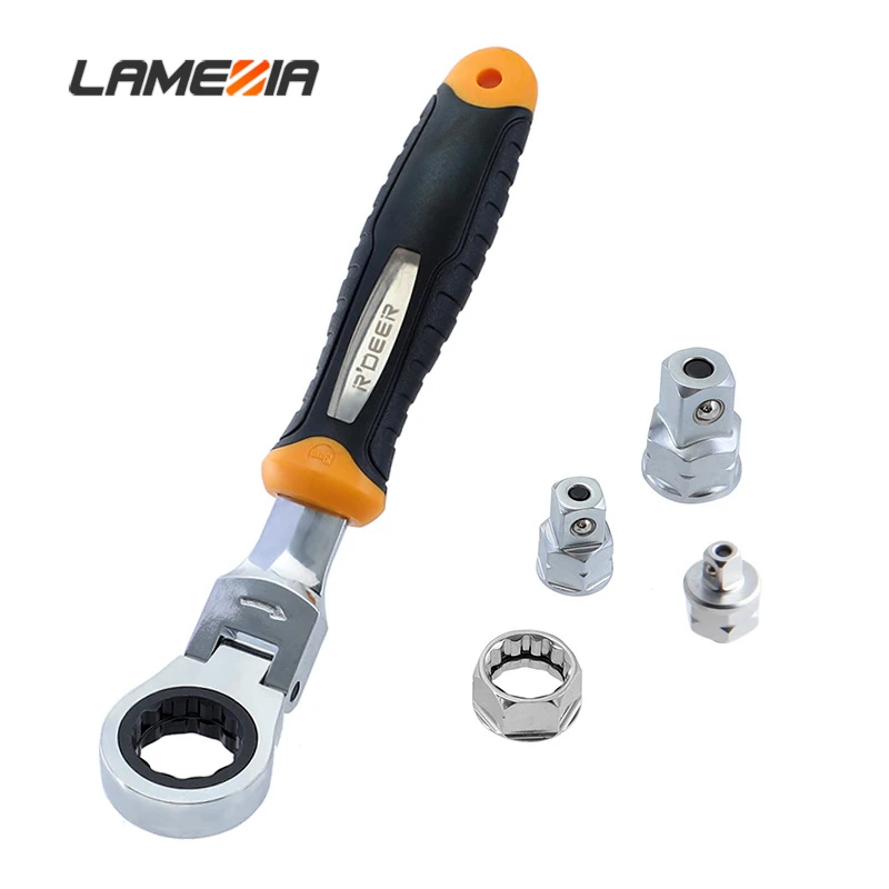 

LAMEZIA Mini Ratchet Handle Wrench Universal Sleeve Spanner Set Household Spair Hand Tools For Car Bike