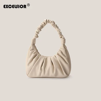 

EXCELSIOR Retro 2020 Women Baguette Bag New Handbags PU Leather Crossbody Bag for Women Solid Zipper Shoulder Bags Bolsa Mujer