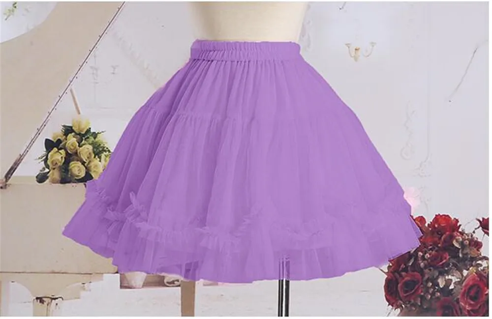 Милая пышная мини-юбка с эластичной резинкой на талии, пачка с оборками, юбка-американка, B359 - Цвет: purple