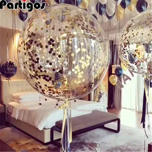

2pcs 18inch Rose Gold Confetti Balloon Wedding Decoration Inflatable Clear Latex Balloons Birthday Party Decoration Party Decor