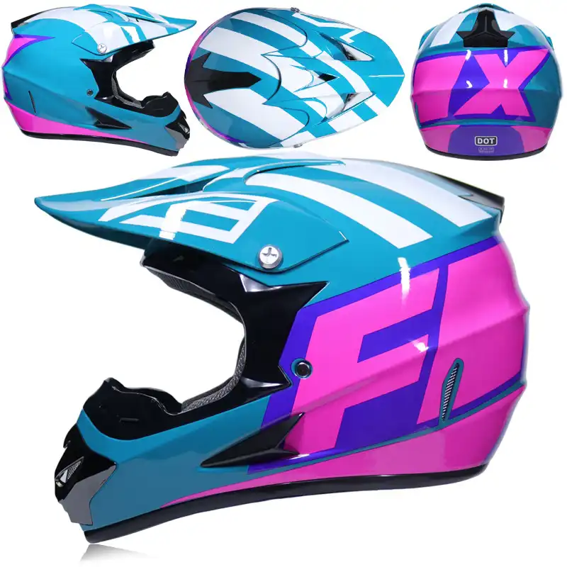 teal dirt bike helmet