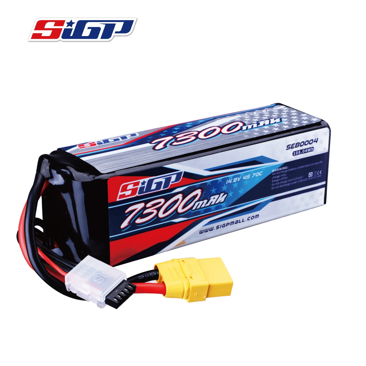 SIGP 2S Lipo Batterij 7300mAh 7.4V 70C Soft Pack met Deans T Plug voor RC Auto Vrachtwagen Tank Boot Racing Hobby
