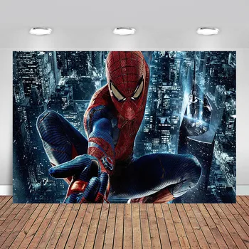 

Comics Superhero Avengers Spiderman Photography Backdrop Children 1st Birthday Photo Prop Studio Backdrop Background