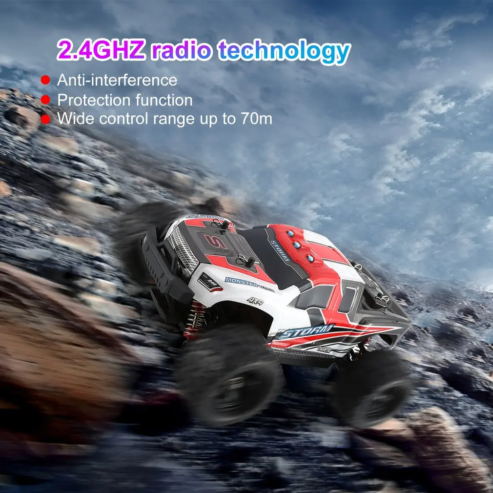 Радиоуправляемая машина 2,4G 1/18 Monster Truck, машинка с дистанционным управлением, игрушки с управлением, модель внедорожника, грузовик 15 км/ч, Радиоуправляемая машинка, игрушечные машинки
