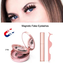 Магнитные накладные ресницы, магнитная подводка для глаз, водостойкая, легко носить, магнитная подводка для глаз, Женская Косметика для макияжа TSLM1