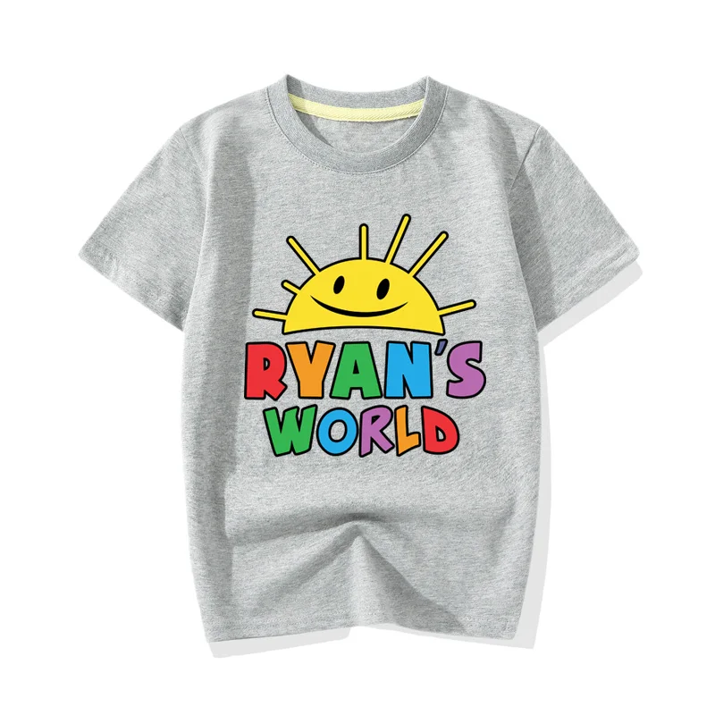 Одежда с принтом «Ryan's World» для мальчиков и девочек летние футболки с короткими рукавами для малышей Детские футболки, топы, одежда JY085