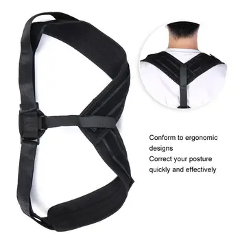 

Back Spine Support Hunchback Correction Belt Posture Corrector Brace Black Average Size Correction Support Belt for Male Famale