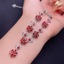  Natural Garnet Necklace 925 Sterling Silver New Women's necklace color beautiful gift 