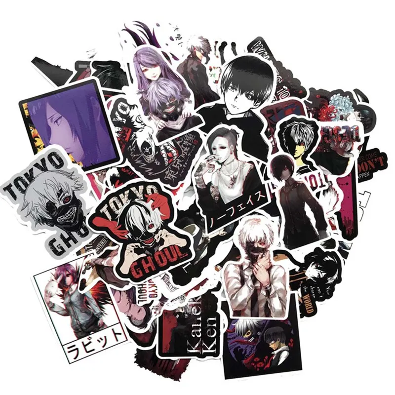 

Tokyo Ghoul Japan Anime Stickers For Laptop Luggage Skateboard Bicycle Water Bottle Decorative Stickers Decal Kids Stickers Toy