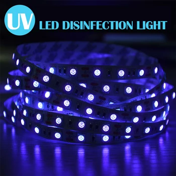 

300 LEDs UV Disinfection Light 5m UV Tape Sterilizer UVC Lamp 5050 LED Strip DC 12V Germicidal Light Kill Dust Mite Eliminator