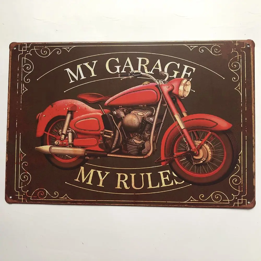 Железный металлический постер My Garage Rules Оловянная табличка настенное украшение