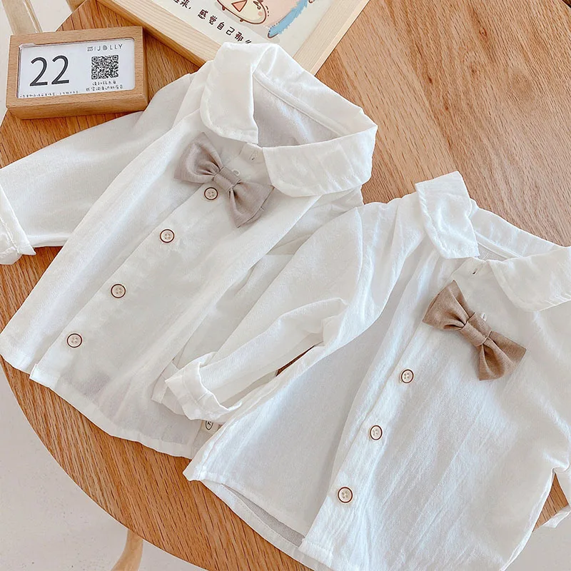 Spring Formal Kids Clothing Set Toddler Suit Bow Tie Shirt Shorts