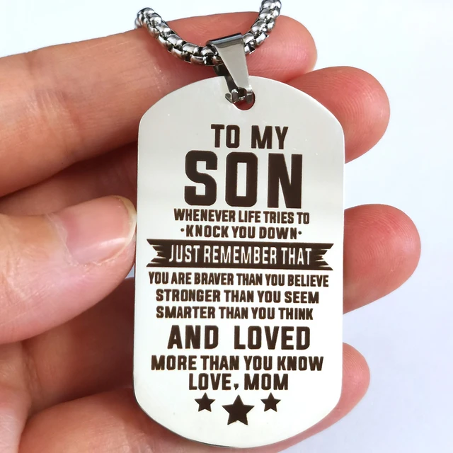 Sentimental Son Gifts from Mom, Chain Necklace Christmas Gifts for