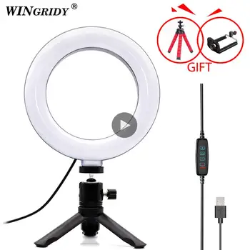 

6in 10in 16cm 26cm LED Ring Light Phone Holder Selfie Mini tripod Ring Lamp For iphone huawei xiaomi Youtube Live broadcast Vide