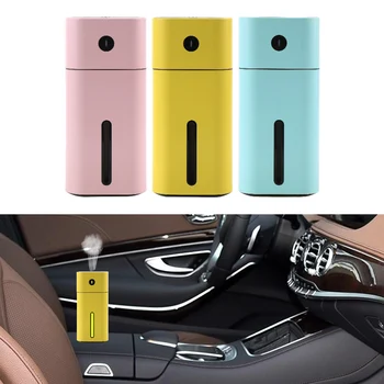 

USB Car Air Purifier Mini Ultrasonic Square Humidifier LED Night Light Aroma Essential Oil Diffuser