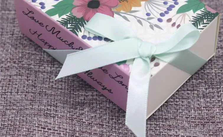 freen ribbon 8,4*5,8*3 см Цветочная коробка, новинка,, дизайн, печатная Подарочная коробка, ручная работа, любовь, свадьба, подарок, мыльница для детского душа - Цвет: freen ribbon