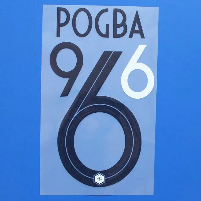 2 звезды Франция GRIEZMANN MBAPPE POGBA PAVARD KANTE VARANE GIROUD HERNANDEZ на заказ Nameset горячая штамповка нашивки значки - Цвет: POGBA